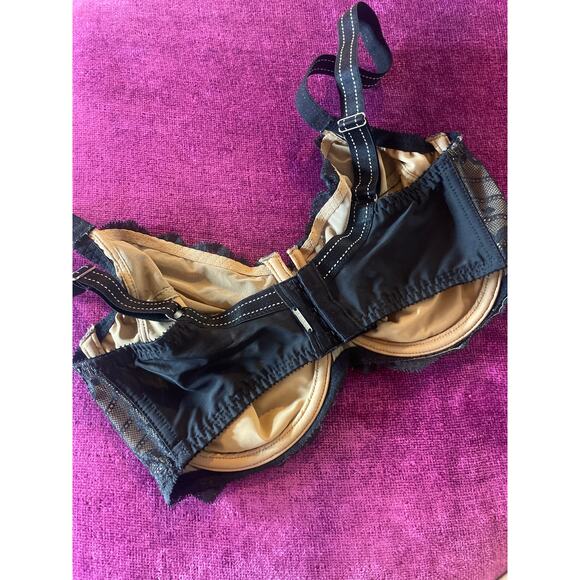 CHANTELLE Rive Gauche Lace Bra 32DDDD 32G Black Sexy Pretty - Picture 4 of 7